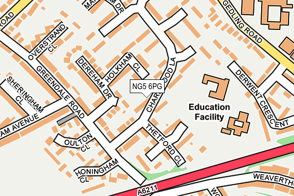 NG5 6PG map - OS OpenMap – Local (Ordnance Survey)