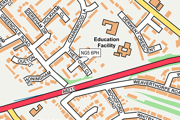 NG5 6PH map - OS OpenMap – Local (Ordnance Survey)