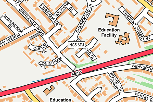 NG5 6PJ map - OS OpenMap – Local (Ordnance Survey)