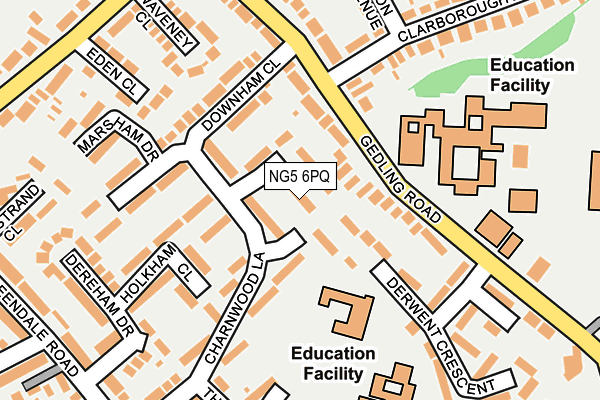 NG5 6PQ map - OS OpenMap – Local (Ordnance Survey)