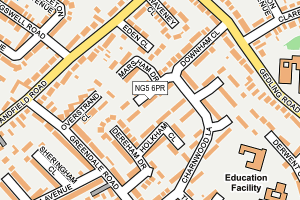 NG5 6PR map - OS OpenMap – Local (Ordnance Survey)