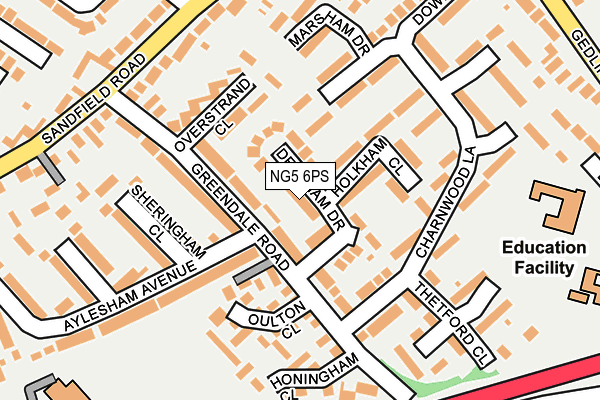 NG5 6PS map - OS OpenMap – Local (Ordnance Survey)