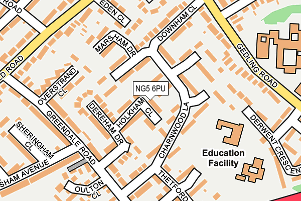 NG5 6PU map - OS OpenMap – Local (Ordnance Survey)