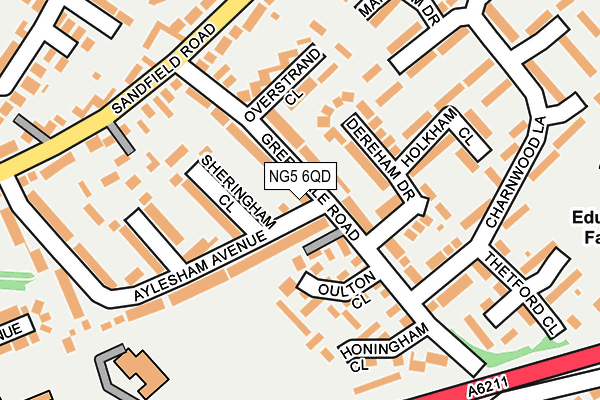 NG5 6QD map - OS OpenMap – Local (Ordnance Survey)