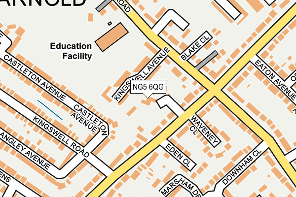 NG5 6QG map - OS OpenMap – Local (Ordnance Survey)