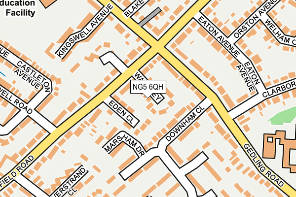 NG5 6QH map - OS OpenMap – Local (Ordnance Survey)