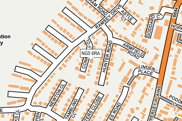 NG5 6RA map - OS OpenMap – Local (Ordnance Survey)