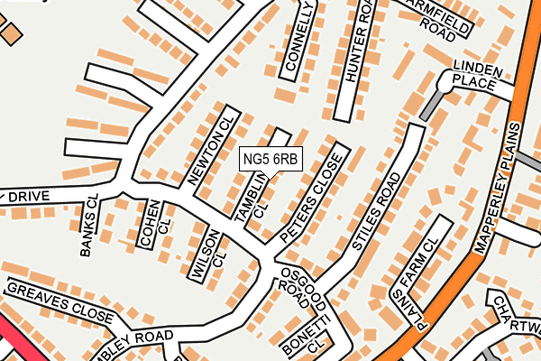 NG5 6RB map - OS OpenMap – Local (Ordnance Survey)