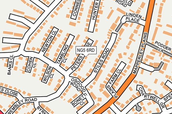 NG5 6RD map - OS OpenMap – Local (Ordnance Survey)