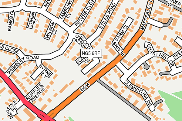 NG5 6RF map - OS OpenMap – Local (Ordnance Survey)