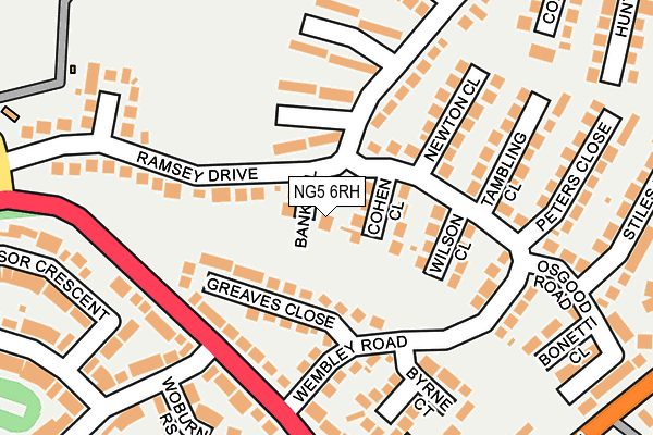 NG5 6RH map - OS OpenMap – Local (Ordnance Survey)
