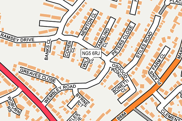 NG5 6RJ map - OS OpenMap – Local (Ordnance Survey)