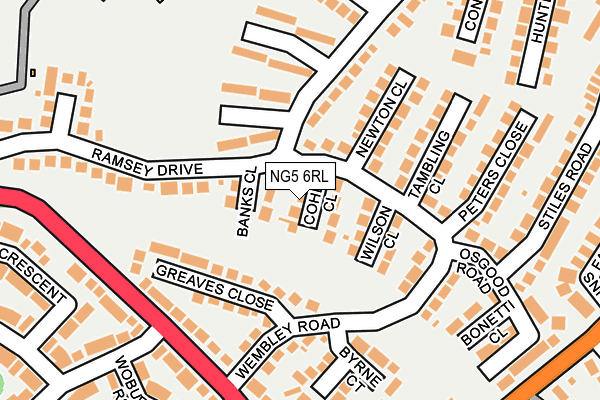 NG5 6RL map - OS OpenMap – Local (Ordnance Survey)
