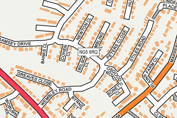 NG5 6RQ map - OS OpenMap – Local (Ordnance Survey)