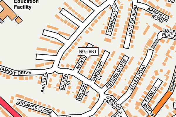 NG5 6RT map - OS OpenMap – Local (Ordnance Survey)