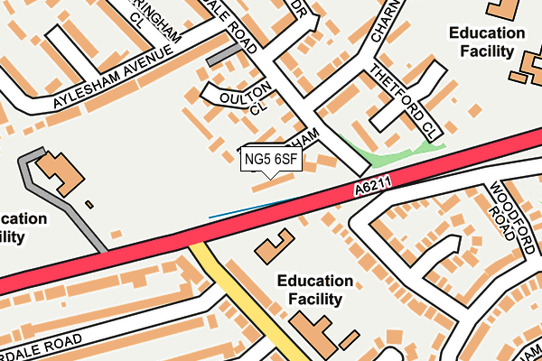 NG5 6SF map - OS OpenMap – Local (Ordnance Survey)