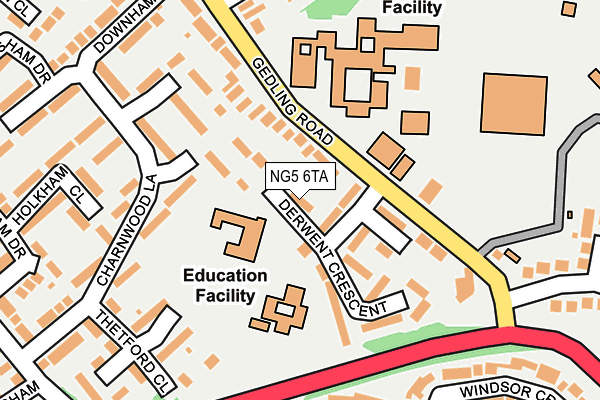 NG5 6TA map - OS OpenMap – Local (Ordnance Survey)