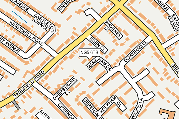 NG5 6TB map - OS OpenMap – Local (Ordnance Survey)