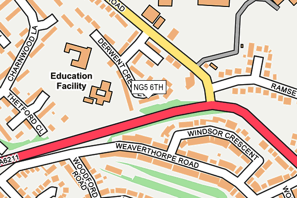 NG5 6TH map - OS OpenMap – Local (Ordnance Survey)