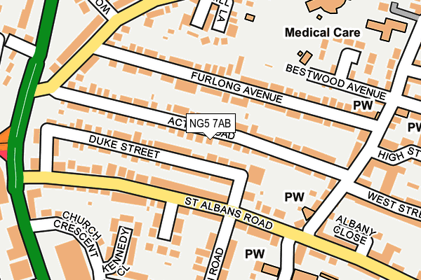 NG5 7AB map - OS OpenMap – Local (Ordnance Survey)