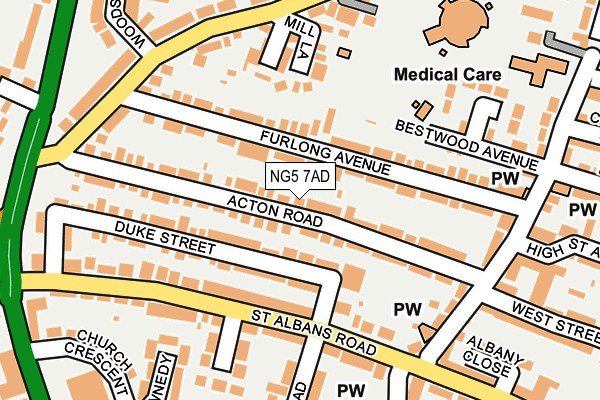 NG5 7AD map - OS OpenMap – Local (Ordnance Survey)