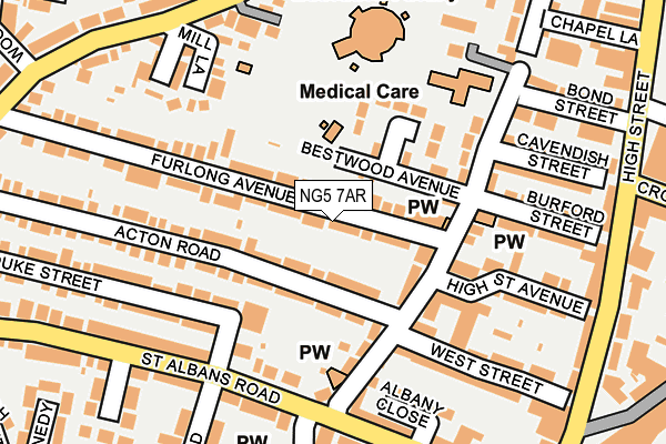 NG5 7AR map - OS OpenMap – Local (Ordnance Survey)