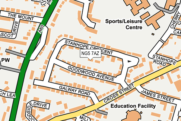 NG5 7AZ map - OS OpenMap – Local (Ordnance Survey)
