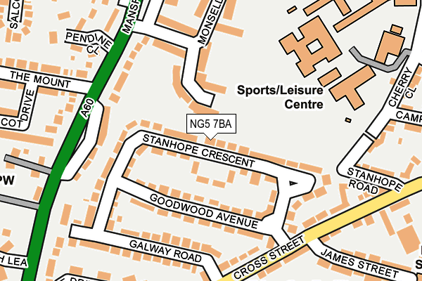 NG5 7BA map - OS OpenMap – Local (Ordnance Survey)