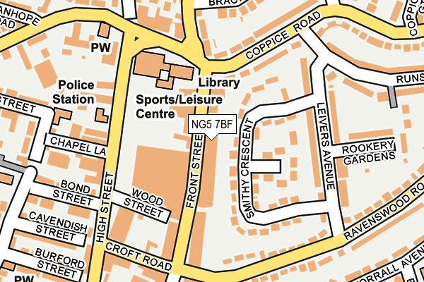 NG5 7BF map - OS OpenMap – Local (Ordnance Survey)