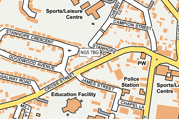 NG5 7BG map - OS OpenMap – Local (Ordnance Survey)