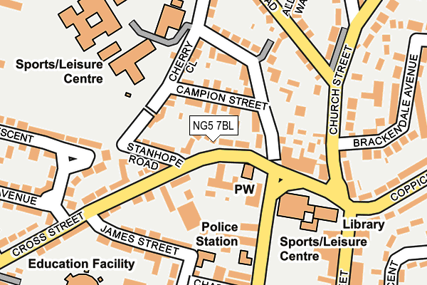 NG5 7BL map - OS OpenMap – Local (Ordnance Survey)