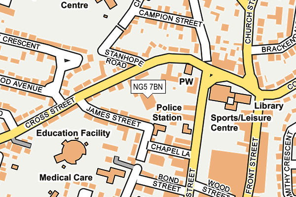 NG5 7BN map - OS OpenMap – Local (Ordnance Survey)