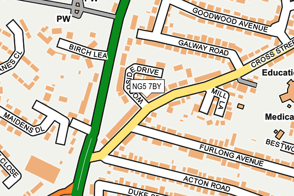 NG5 7BY map - OS OpenMap – Local (Ordnance Survey)