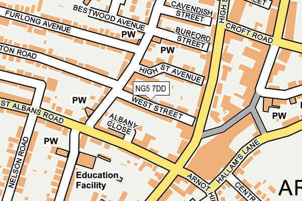 NG5 7DD map - OS OpenMap – Local (Ordnance Survey)