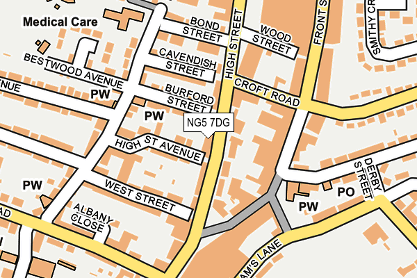 NG5 7DG map - OS OpenMap – Local (Ordnance Survey)
