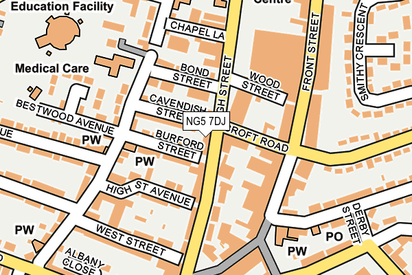 NG5 7DJ map - OS OpenMap – Local (Ordnance Survey)