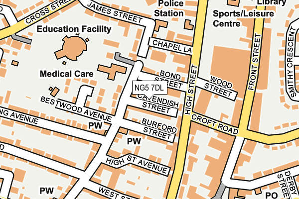 NG5 7DL map - OS OpenMap – Local (Ordnance Survey)