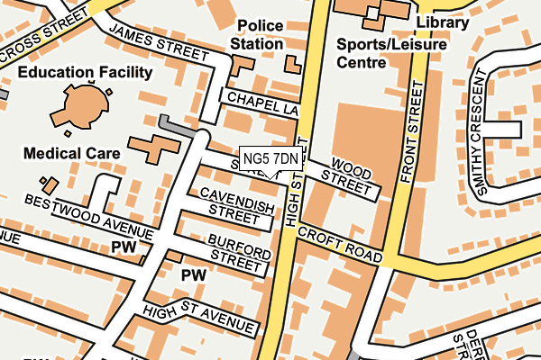 NG5 7DN map - OS OpenMap – Local (Ordnance Survey)