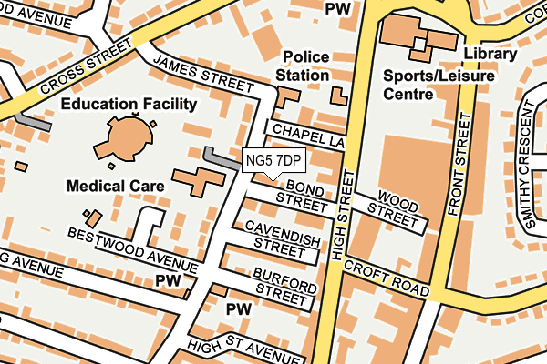 NG5 7DP map - OS OpenMap – Local (Ordnance Survey)