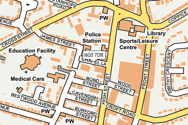 NG5 7DR map - OS OpenMap – Local (Ordnance Survey)