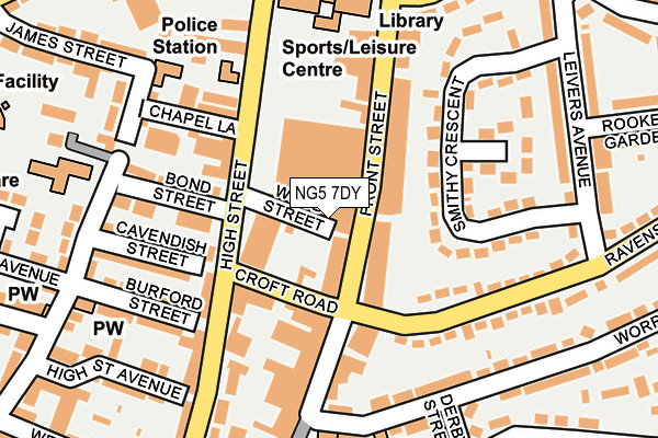 NG5 7DY map - OS OpenMap – Local (Ordnance Survey)