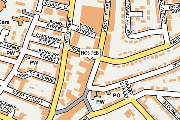 NG5 7EB map - OS OpenMap – Local (Ordnance Survey)