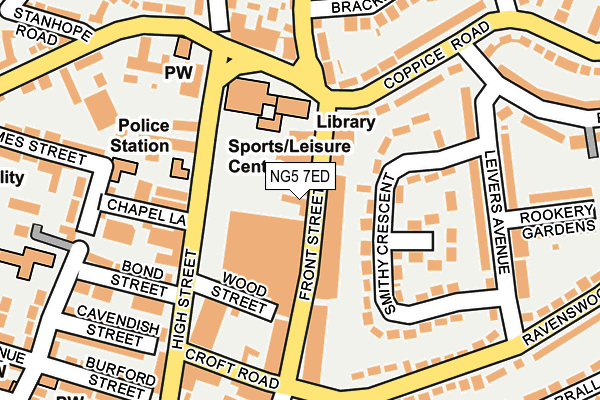 NG5 7ED map - OS OpenMap – Local (Ordnance Survey)