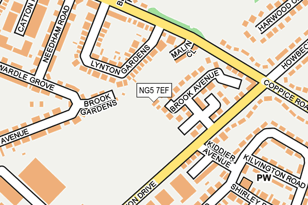 NG5 7EF map - OS OpenMap – Local (Ordnance Survey)