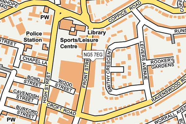 NG5 7EG map - OS OpenMap – Local (Ordnance Survey)