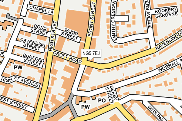 NG5 7EJ map - OS OpenMap – Local (Ordnance Survey)