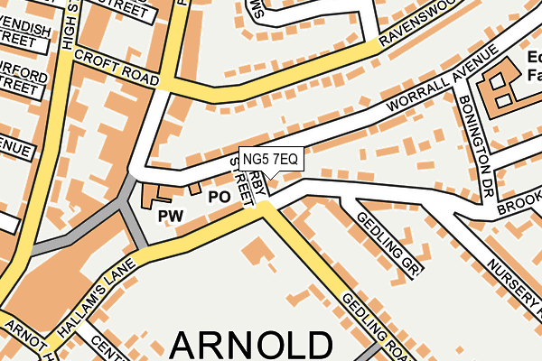 NG5 7EQ map - OS OpenMap – Local (Ordnance Survey)