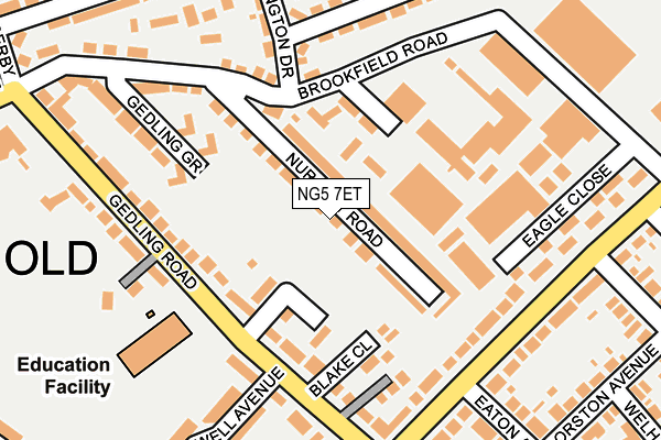 NG5 7ET map - OS OpenMap – Local (Ordnance Survey)