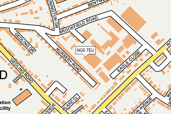 NG5 7EU map - OS OpenMap – Local (Ordnance Survey)