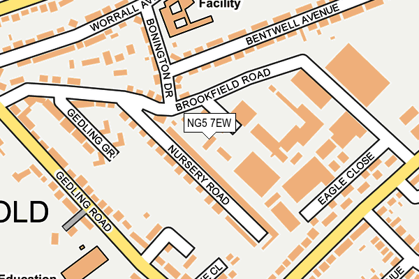 NG5 7EW map - OS OpenMap – Local (Ordnance Survey)